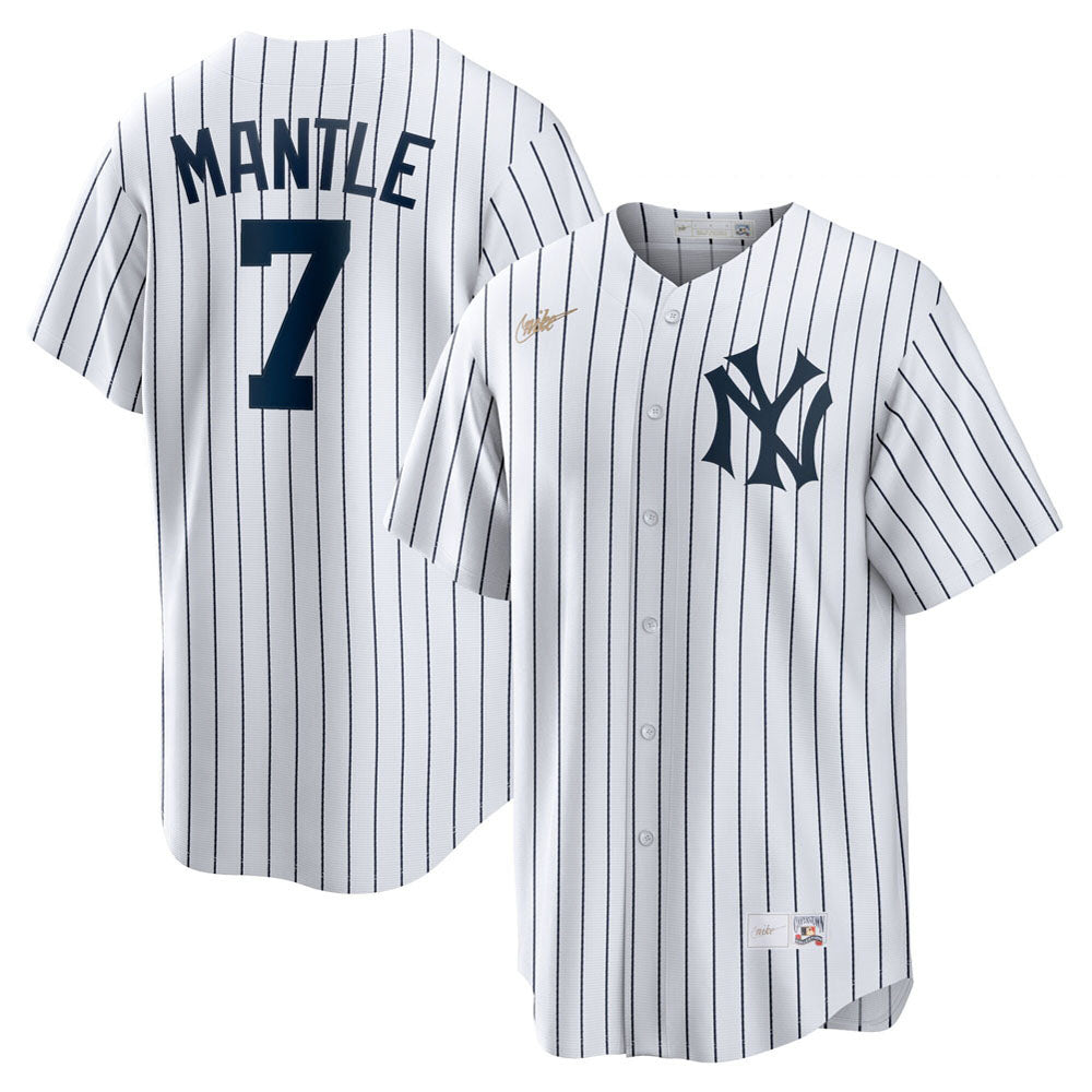 Men's New York Yankees Mickey Mantle Home Cooperstown Collection Player Jersey - White